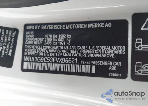2015 BMW 228I z USA, uszkodzony, nr VIN WBA1G9C53FVX96621